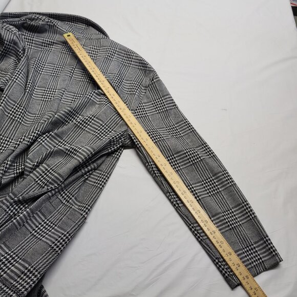 Love Tree Cardigan Sweater Tunic Womens Large Open Front Houndstooth Plaid - Picture 14 of 14